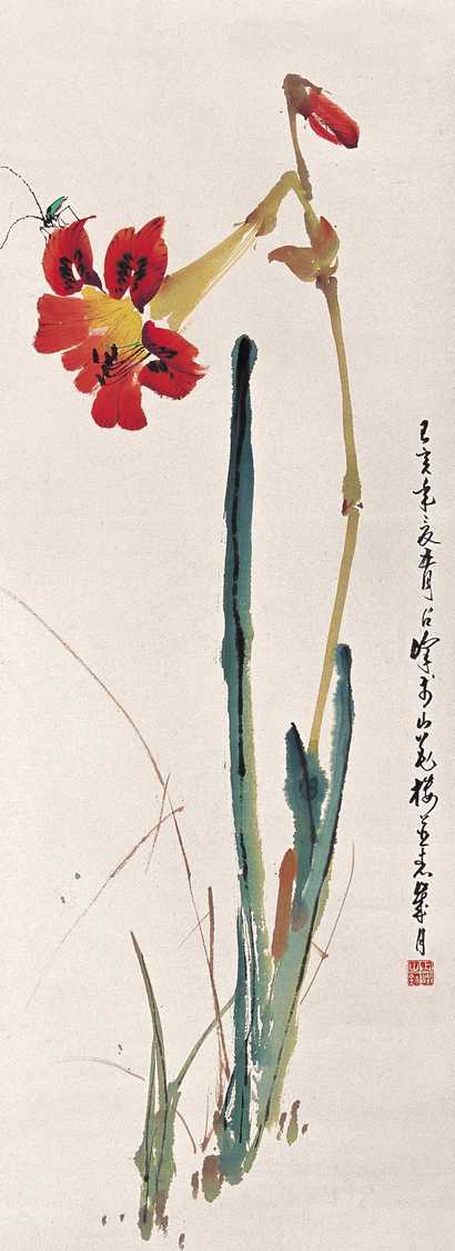 梁占峰 己亥（1959年）作 花鸟 立轴